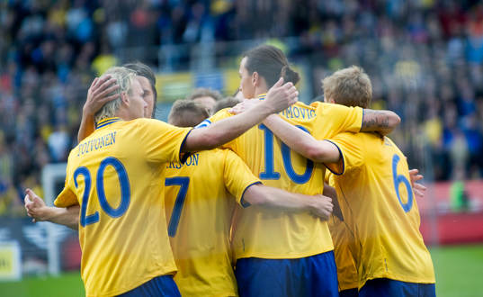 2-1, Straff, Zlatan Ibrahimovic, Sverige. Jubel