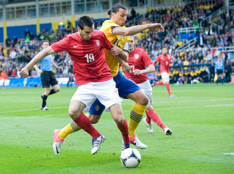 Zlatan Ibrahimovic, Sverige och Nikola Maksimovic, Serbien