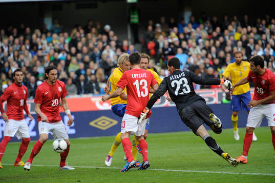 Fotboll, träningsmatch, Sverige A - Serbien