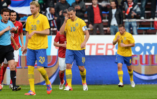 Ola Toivonen, Zlatan Ibrahimovic, Anders Svensson, Sverige