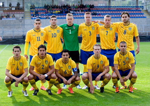 Sverige, startelva, lagbild, bak frv, Mervan Celik, Mikael