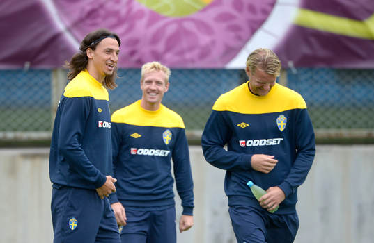 Sveriges första träning i Kiev. Zlatan Ibrahimovic,