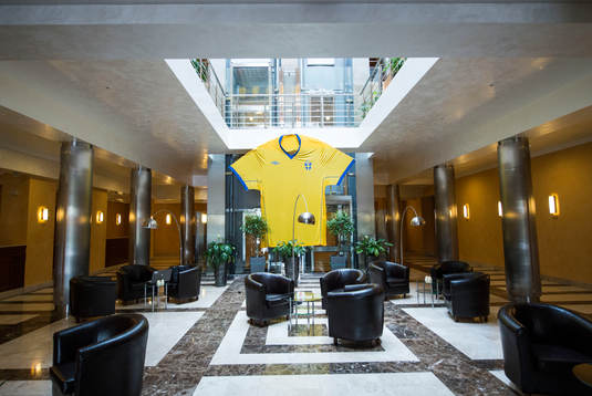 Rundvisning på spelarhotellet. Spelarhotell, hotell