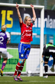 Sofie Andersson, Vittsjö,  gör 1-0. Jubel