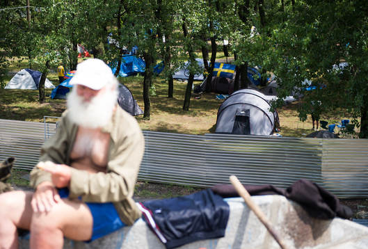 Camp Sweden. ukrainsk man