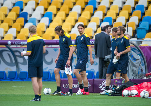 Sverige tränar på Olympia Stadion