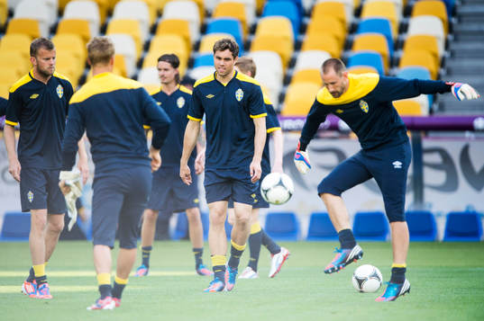 Sverige tränar på Olympia Stadion