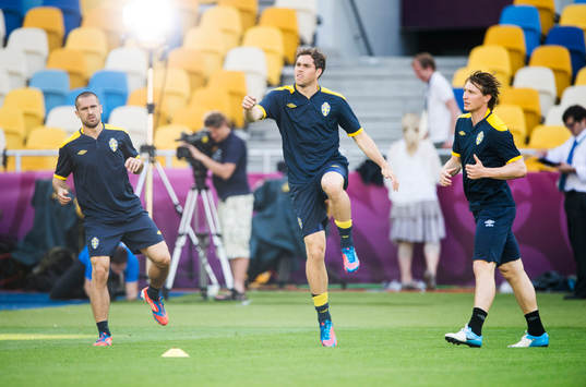 Sverige tränar på Olympia Stadion