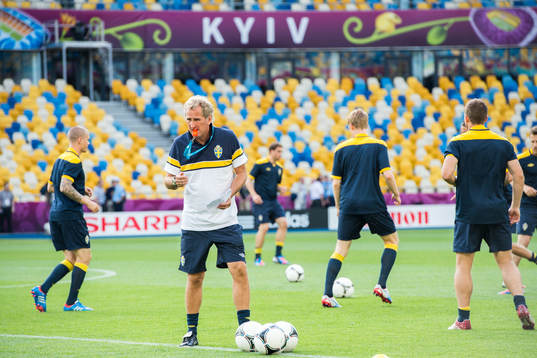 Sverige tränar på Olympia Stadion