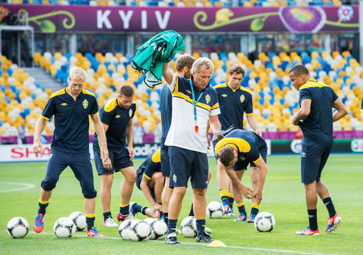 Sverige tränar på Olympia Stadion