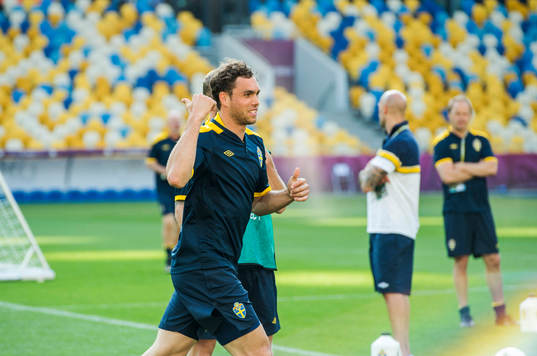 Sverige tränar på Olympia Stadion