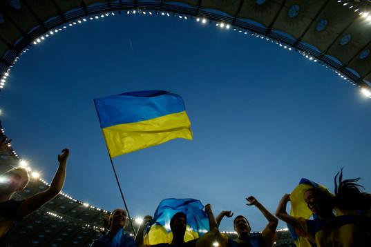 En ukrainsk flagga