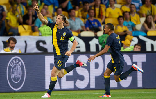 Zlatan Ibrahimovic,  Sverige jubel 1-0