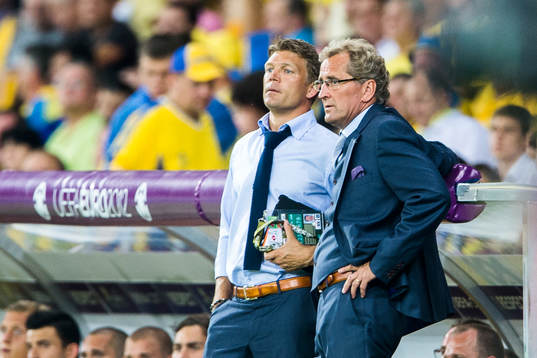 Marcus Allbäck, players manager och Erik Hamrén,