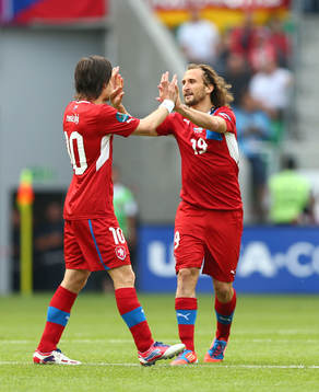 Petr Jiracek, Tjeckien, juebl med Tomas Rosicky