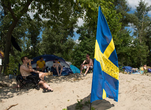 Svenskar softar på Camp Sweden dagen
