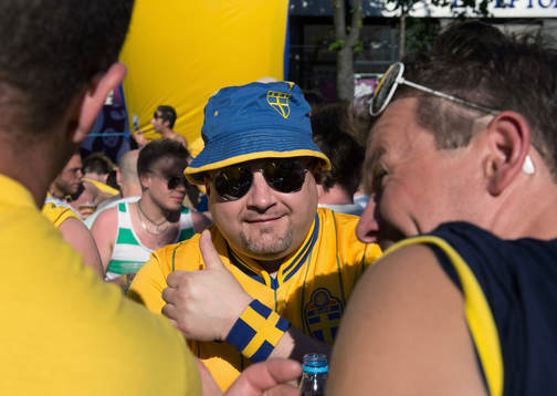 Swedish Corner i Fanzone, supporter, Sverige