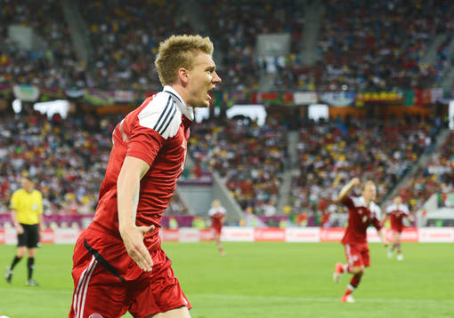 Nicklas Bendtner, Danmark, glädje, jubel