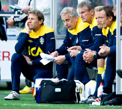 Håkan Ericson och Tommy Söderberg, förbundskapten,