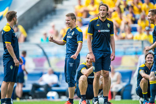 Öppen träning för de svenska fansen på Dynamo Stadion.