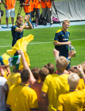 Öppen träning för de svenska fansen på Dynamo Stadion.