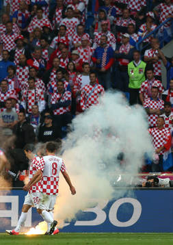 Ognjen Vukojevic och Ivan Perisic, Kroatien, vid en