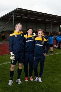 Hedvig Lindahl, målvakt, Susanne Moberg, Kosovare Asllani,
