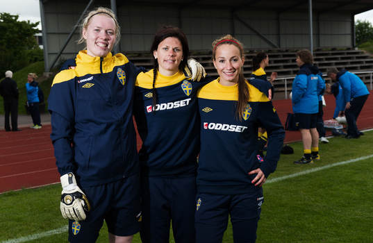Hedvig Lindahl, målvakt, Susanne Moberg, Kosovare Asllani,