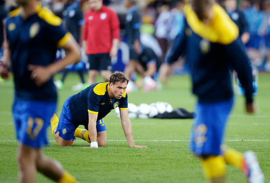 Johan Elmander, Sverige, värmer upp