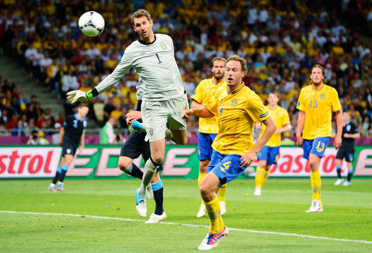Andreas Isaksson, målvakt, och Andreas Granqvist, Sverige