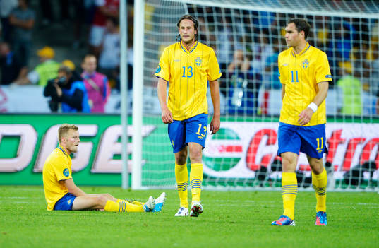 Sebastian Larsson, Jonas Olsson och Johan Elmander,