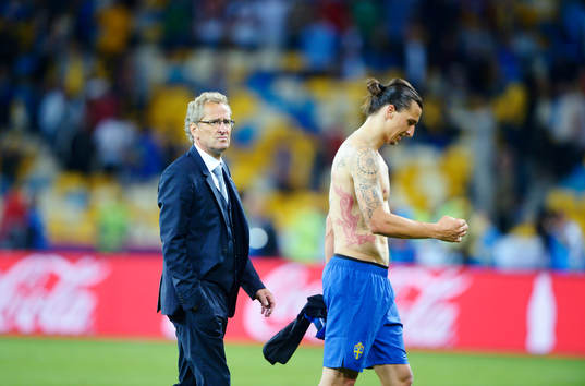 Erik Hamrén, förbundskapten, och Zlatan Ibrahimovic,