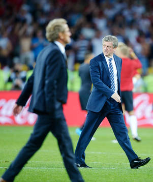 Erik Hamrén, förbundskapten, Sverige, och Roy Hodgson,