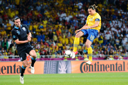 Andy Carroll, England, och Zlatan Ibrahimovic, Sverige