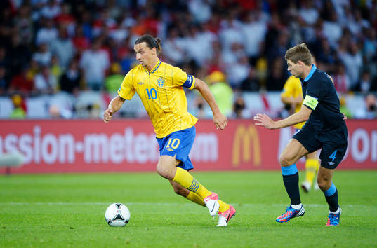 Zlatan Ibrahimovic, Sverige, och Steven Gerrard, England