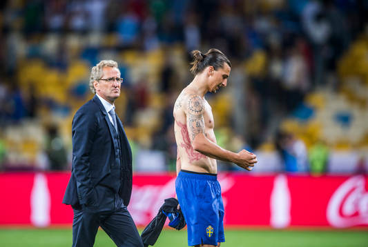 Erik Hamrén, förbundskapten, och Zlatan Ibrahimovic,