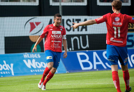 Denis Velic, Öster gör 1-0. Jubel