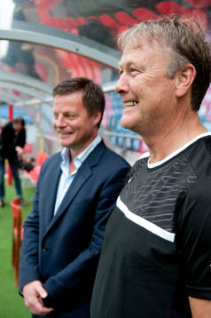 Helsingborgs nya tränare Åge Hareide gjorde sin första