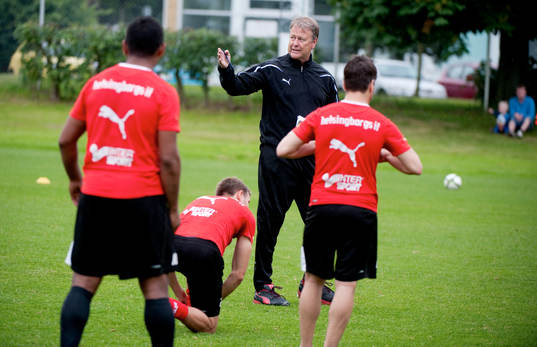 Helsingborgs nya tränare Åge Hareide gjorde sin första