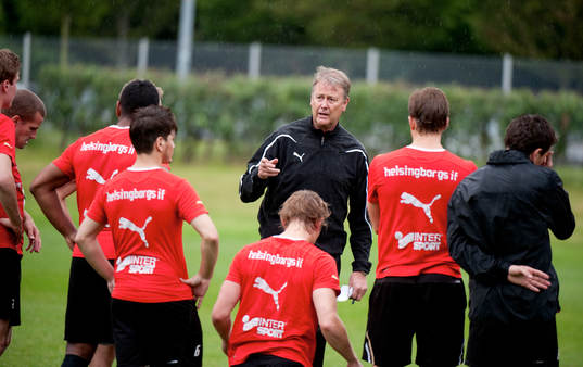 Helsingborgs nya tränare Åge Hareide gjorde sin första