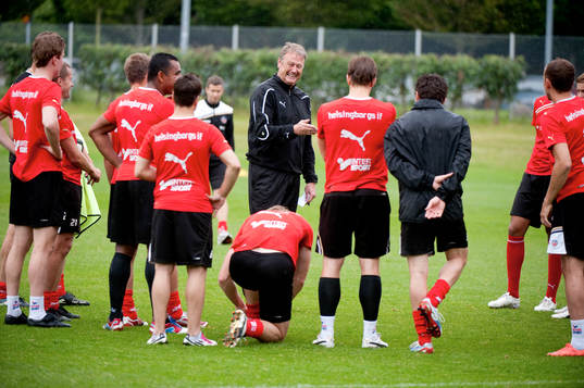 Helsingborgs nya tränare Åge Hareide gjorde sin första