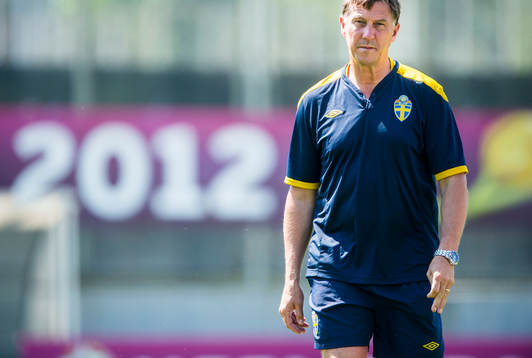 Sveriges sista träning i EM. Kjell Jonevret