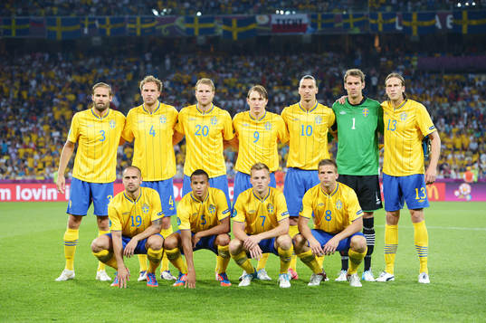 Sveriges laguppställning, startelva, bakre raden från