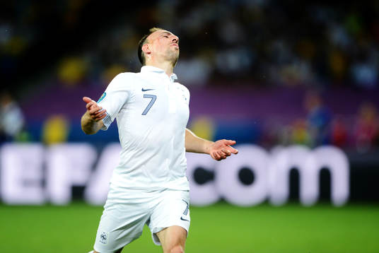 Franck Ribery, Frankrike, visar frustration