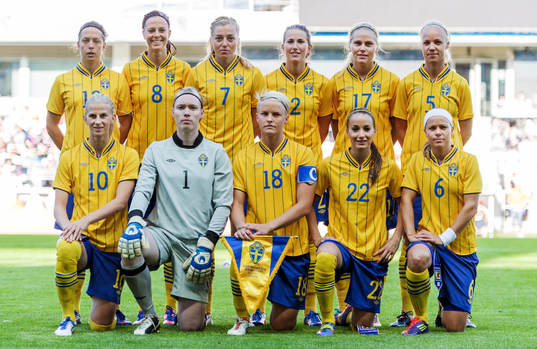 Startelva, bak frv, Lina Nilsson, Lotta Schelin, Linda
