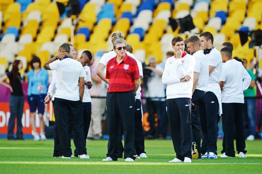 Roy Hodgson, förbundskapten och Steven Gerrard