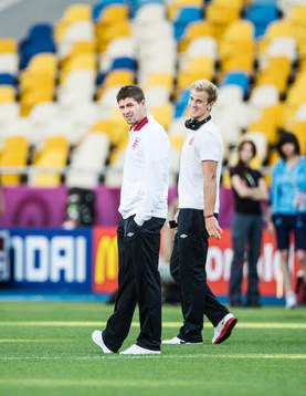 Steven Gerrard och Joe Hart, målvakt