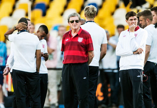 Roy Hodgson, förbundskapten och Steven Gerrard