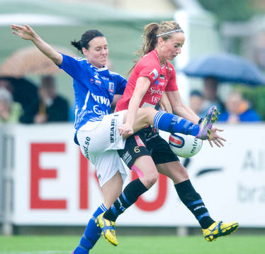 Kosovare Asllani, Kristianstad, och Kendell Fletcher,