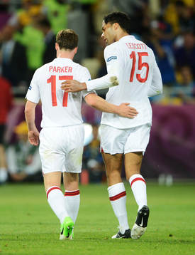 Scott Parker och Joleon Lescott, England